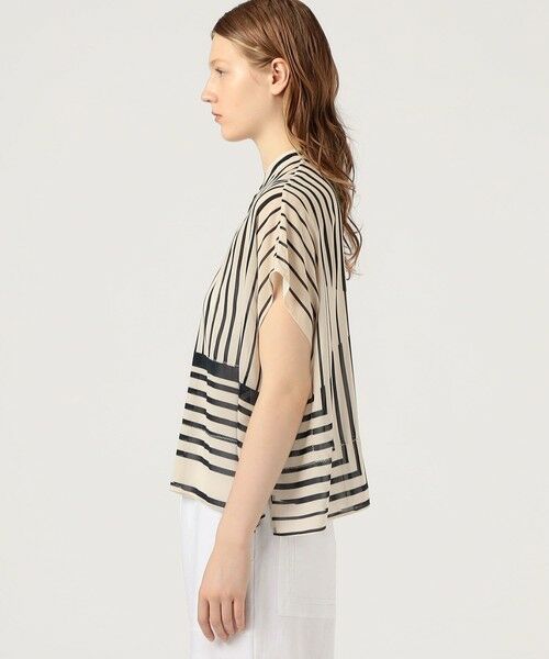 TOMORROWLAND / トゥモローランド シャツ・ブラウス | ストライプシルクストレッチ スタンドネックボックスシャツ | 詳細3