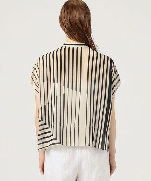 TOMORROWLAND / トゥモローランド シャツ・ブラウス | ストライプシルクストレッチ スタンドネックボックスシャツ | 詳細4