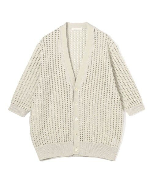 TOMORROWLAND / トゥモローランド カーディガン・ボレロ | オープンワークコットン Vネックカーディガン(13 ライトグレー)