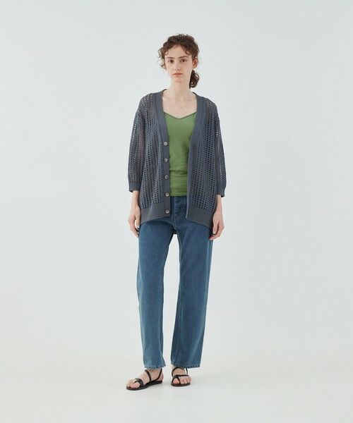 TOMORROWLAND / トゥモローランド カーディガン・ボレロ | オープンワークコットン Vネックカーディガン | 詳細1