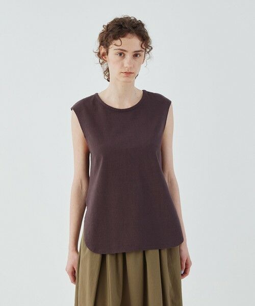 TOMORROWLAND / トゥモローランド カットソー | ドライコットン ノースリーブ クルーネックプルオーバー | 詳細3