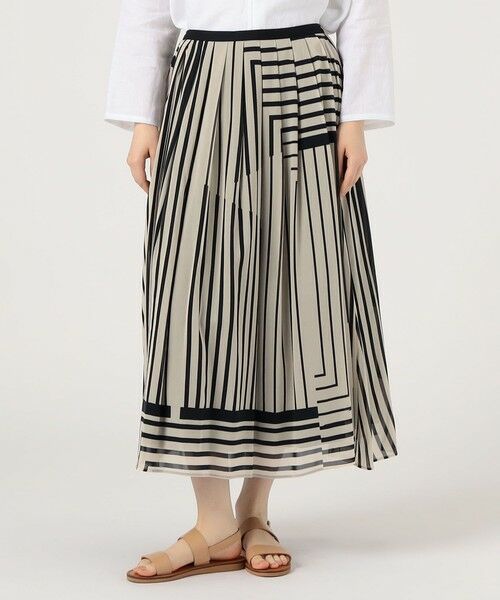 TOMORROWLAND / トゥモローランド ロング・マキシ丈スカート | ストライプシルクストレッチ イージータックスカート | 詳細2