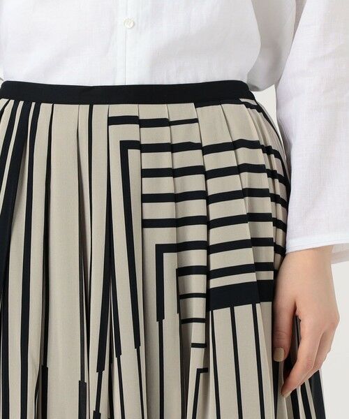 TOMORROWLAND / トゥモローランド ロング・マキシ丈スカート | ストライプシルクストレッチ イージータックスカート | 詳細5