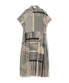 TOMORROWLAND / トゥモローランド ロング・マキシ丈ワンピース | ストライプシルクストレッチ ギャザーシャツドレス