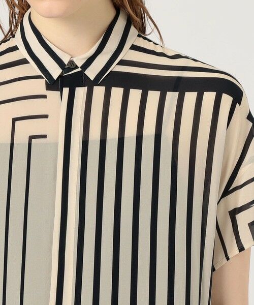 TOMORROWLAND / トゥモローランド ロング・マキシ丈ワンピース | ストライプシルクストレッチ ギャザーシャツドレス | 詳細4