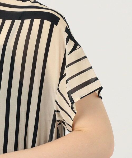 TOMORROWLAND / トゥモローランド ロング・マキシ丈ワンピース | ストライプシルクストレッチ ギャザーシャツドレス | 詳細6