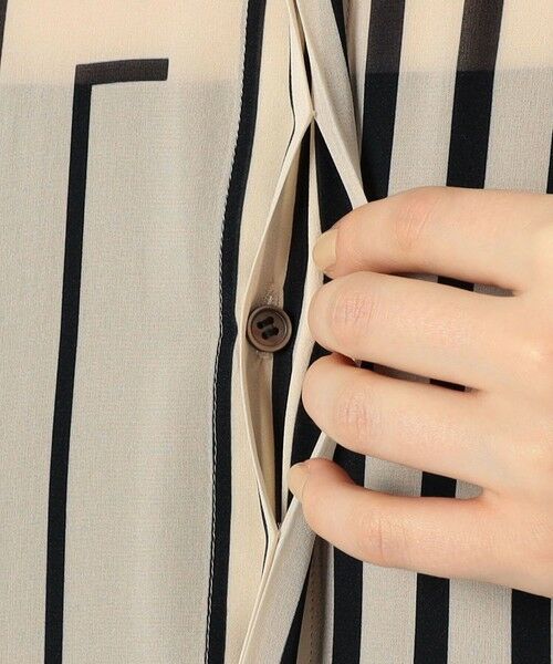 TOMORROWLAND / トゥモローランド ロング・マキシ丈ワンピース | ストライプシルクストレッチ ギャザーシャツドレス | 詳細8