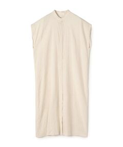 TOMORROWLAND / トゥモローランド ミニ丈・ひざ丈ワンピース | ホームステッドクロス スタンドカラーシャツワンピース