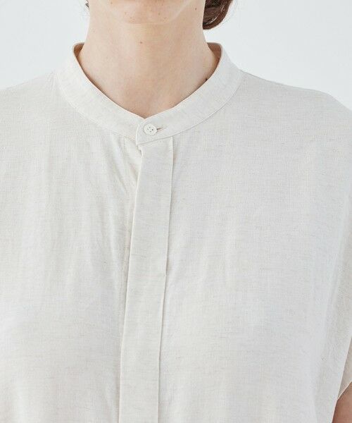 TOMORROWLAND / トゥモローランド ミニ丈・ひざ丈ワンピース | ホームステッドクロス スタンドカラーシャツワンピース | 詳細4