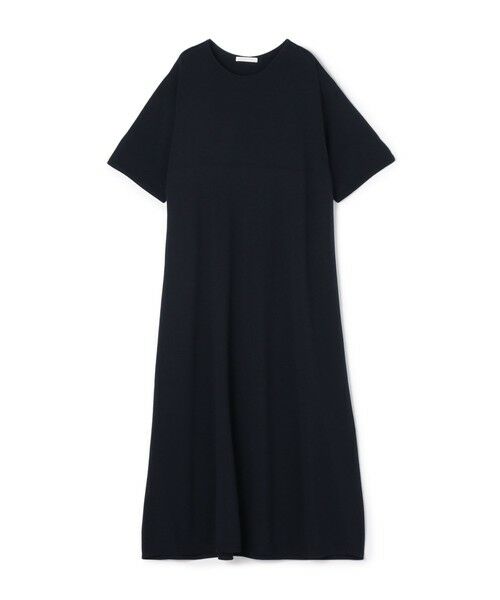 TOMORROWLAND / トゥモローランド ロング・マキシ丈ワンピース | ストレッチコットン ラウンドネックワンピース（69 ネイビー）