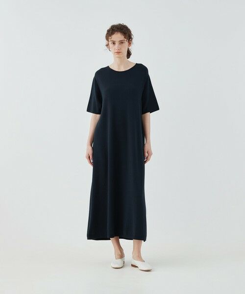 TOMORROWLAND / トゥモローランド ロング・マキシ丈ワンピース | ストレッチコットン ラウンドネックワンピース | 詳細1