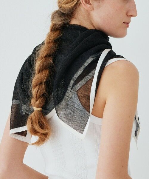 TOMORROWLAND / トゥモローランド マフラー・ショール・スヌード・ストール | ASAUCE MELER ラミーニットトリミングストール | 詳細1