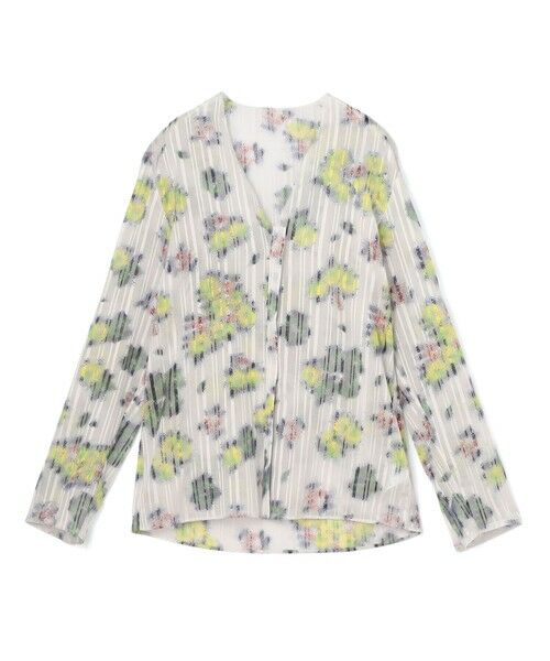 TOMORROWLAND / トゥモローランド シャツ・ブラウス | フラワープリント Vネックシャツ(12 ホワイト系)