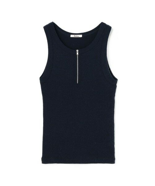 TOMORROWLAND/トゥモローランド シルクネップ ジップタンクトップ 69 ネイビー F