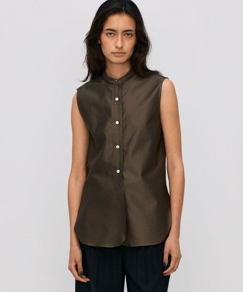 TOMORROWLAND / トゥモローランド シャツ・ブラウス | コットンバックサテン ノースリーブブラウス | 詳細2