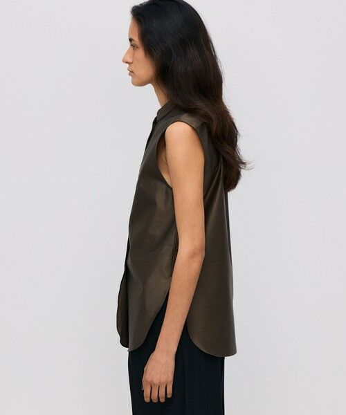 TOMORROWLAND / トゥモローランド シャツ・ブラウス | コットンバックサテン ノースリーブブラウス | 詳細3