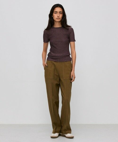 TOMORROWLAND / トゥモローランド ニット・セーター | レーヨンラメ リブハーフスリーブニット | 詳細1