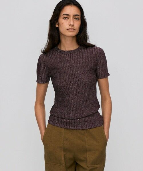 TOMORROWLAND / トゥモローランド ニット・セーター | レーヨンラメ リブハーフスリーブニット | 詳細2