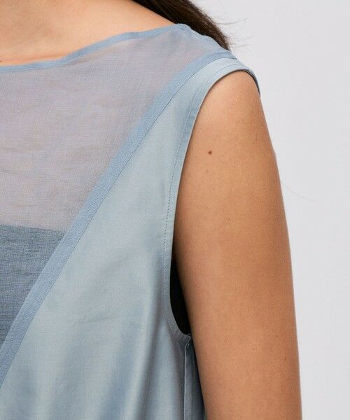 TOMORROWLAND / トゥモローランド ロング・マキシ丈ワンピース | コットンバックサテン オーガンジーコンビドレス | 詳細6