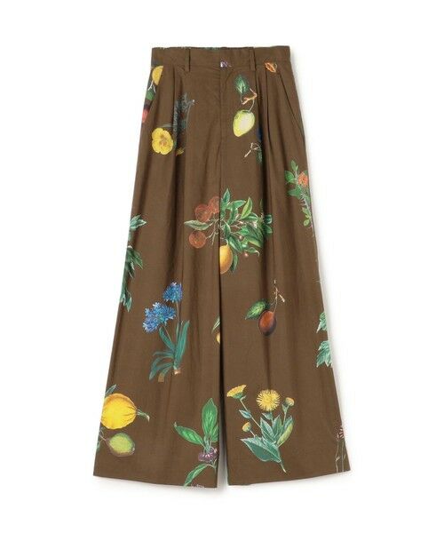 TOMORROWLAND / トゥモローランド その他パンツ | コットン Green Showerプリント 2タックワイドパンツ(46 ブラウン系)