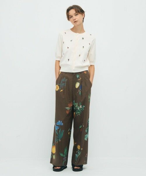 TOMORROWLAND / トゥモローランド その他パンツ | コットン Green Showerプリント 2タックワイドパンツ | 詳細1