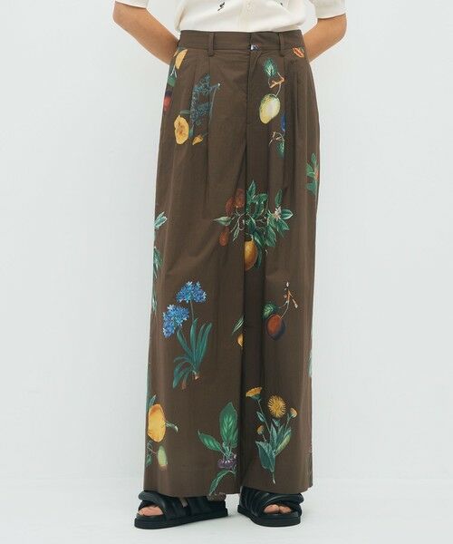 TOMORROWLAND / トゥモローランド その他パンツ | コットン Green Showerプリント 2タックワイドパンツ | 詳細2