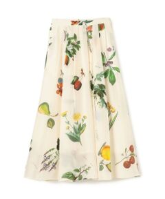 TOMORROWLAND / トゥモローランド ミニ・ひざ丈スカート | シルク Green Showerプリント フレアスカート