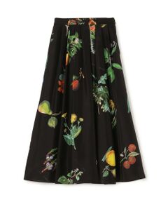 TOMORROWLAND / トゥモローランド ミニ・ひざ丈スカート | シルク Green Showerプリント フレアスカート