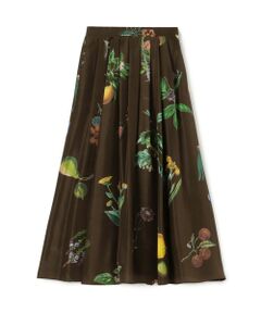 TOMORROWLAND / トゥモローランド ミニ・ひざ丈スカート | シルク Green Showerプリント フレアスカート