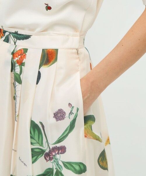 TOMORROWLAND / トゥモローランド ミニ・ひざ丈スカート | シルク Green Showerプリント フレアスカート | 詳細7