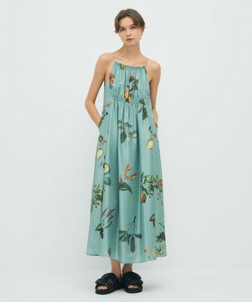 TOMORROWLAND / トゥモローランド ロング・マキシ丈ワンピース | シルク Green Showerプリント キャミソールワンピース | 詳細1