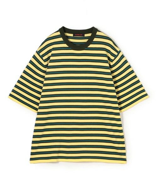 TOMORROWLAND/トゥモローランド CABaN コットン ハイゲージストライプ クルーネックプルオーバー 22 イエロー系 L