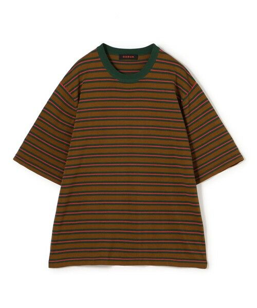 TOMORROWLAND / トゥモローランド ニット・セーター | CABaN コットン ハイゲージストライプ クルーネックプルオーバー(48 ブラウン系)