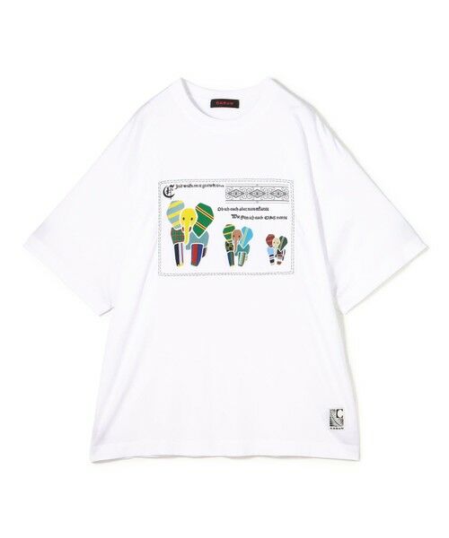 TOMORROWLAND/トゥモローランド CABaN スビンコットン MIX PATTERNED ELEPHANT Tシャツ 12 ホワイト系 L