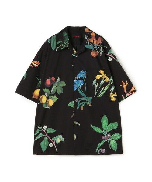 CABaN コットン Green Showerプリント ハーフスリーブシャツ