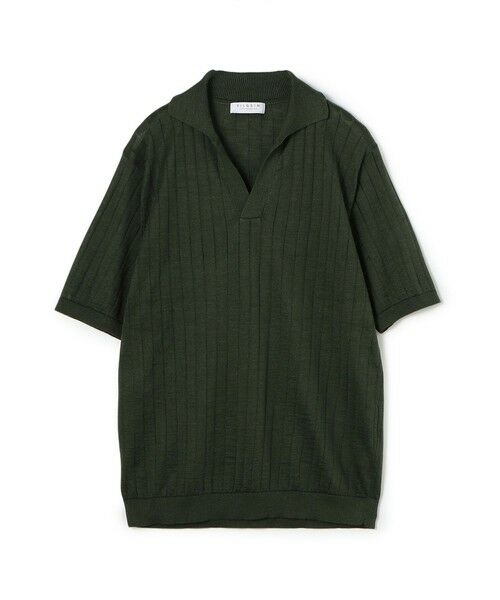 TOMORROWLAND / トゥモローランド ニット・セーター | ラミー ハーフスリーブ プルオーバーニット(57 ダークグリーン)