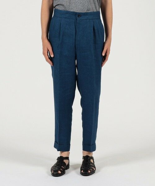 リネン バックベルト ペグトップスラックス SOLBIATI