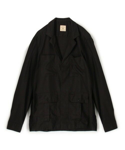 TOMORROWLAND / トゥモローランド シャツ・ブラウス | 【別注】GUY ROVER リネンレーヨン サファリシャツ(19 ブラック)