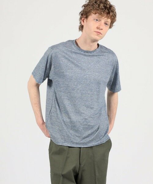 TOMORROWLAND / トゥモローランド カットソー | リネン ボーダー ハーフスリーブカットソー BOTTO GIUSEPPE | 詳細1