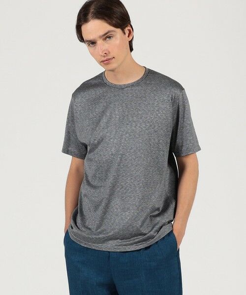 TOMORROWLAND / トゥモローランド カットソー | シルクコットン ボーダー ハーフスリーブ カットソー BOTTO GIUSEPPE | 詳細1