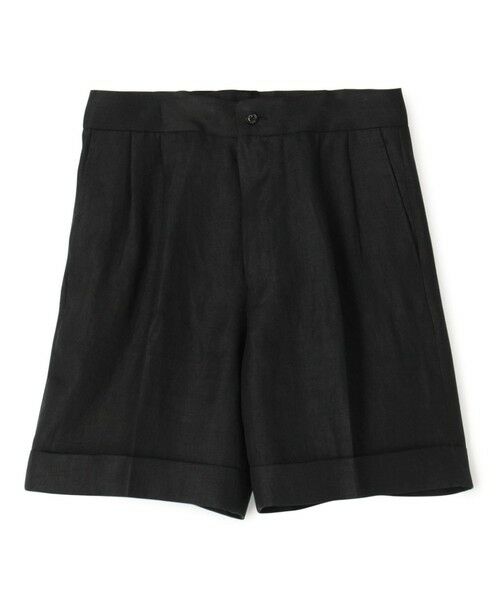 TOMORROWLAND/トゥモローランド フレンチリネン バックベルト ショートパンツ 19 ブラック S