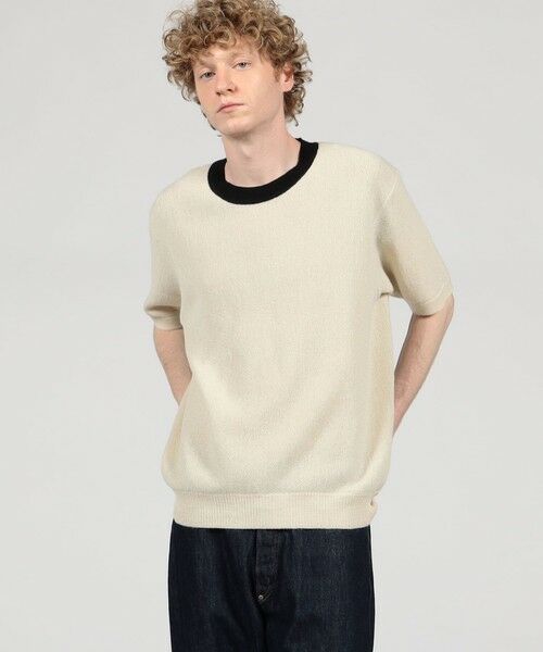 TOMORROWLAND / トゥモローランド ニット・セーター | 【別注】Raffa Molina パイピング クルーネック ハーフスリーブニット | 詳細1