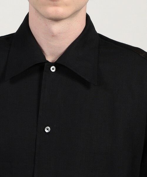 ＜NOUNLESS＞ラガーニット ハーフスリーブ シャツ SINSS シャツ Half sleeve mesh knit shirt / ハーフスリーブ