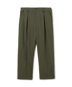 美品　ドゥロワー　コットンツイルスリムパンツ　グリーン　38 コットンツイルパンツ