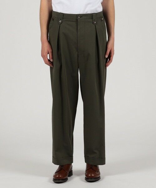 TOMORROWLAND / トゥモローランド チノ・ワークパンツ | コットン グラスツイル 1プリーツ ワイドパンツ | 詳細2