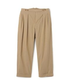 TOMORROWLAND / トゥモローランド チノ・ワークパンツ | コットン グラスツイル 2プリーツ ベルトレスパンツ