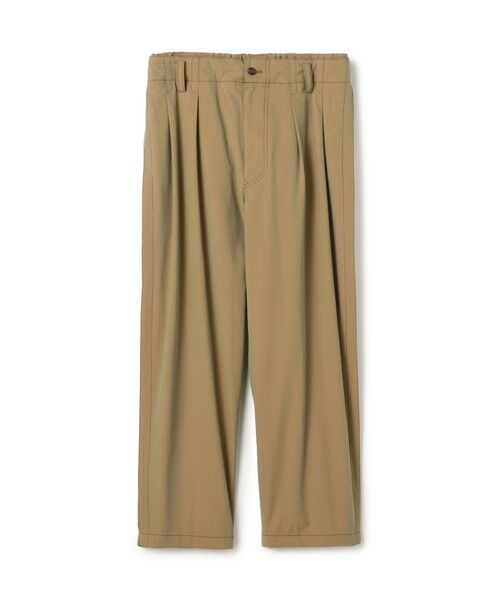TOMORROWLAND/トゥモローランド コットンポリアミドシャンブレー 2プリーツ イージーパンツ 57 カーキ S