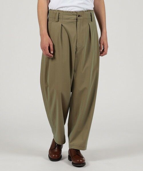 TOMORROWLAND / トゥモローランド チノ・ワークパンツ | コットンポリアミドシャンブレー 2プリーツ イージーパンツ | 詳細1