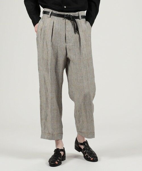TOMORROWLAND / トゥモローランド その他パンツ | リネン グレンチェック 1タック ペグトップパンツ | 詳細1