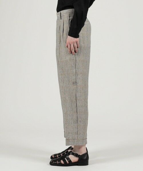 TOMORROWLAND / トゥモローランド その他パンツ | リネン グレンチェック 1タック ペグトップパンツ | 詳細3